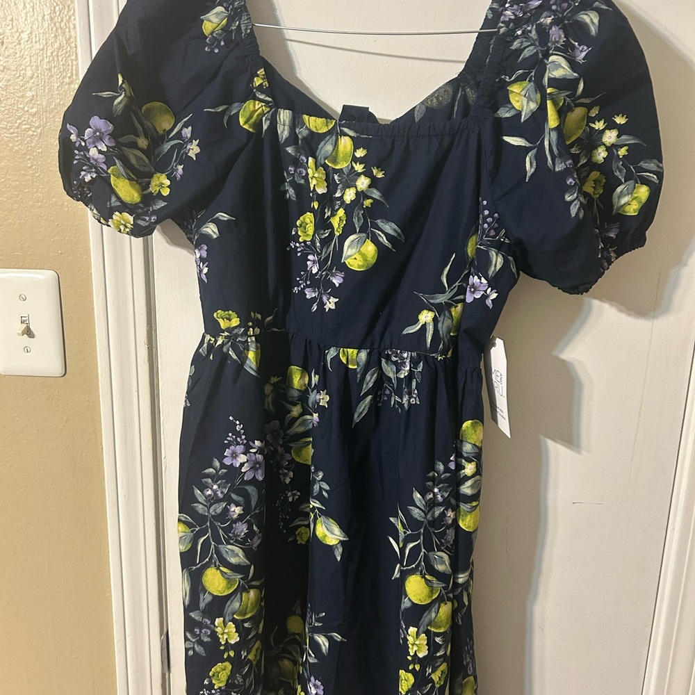 NWT Navy Floral Midi Dress
